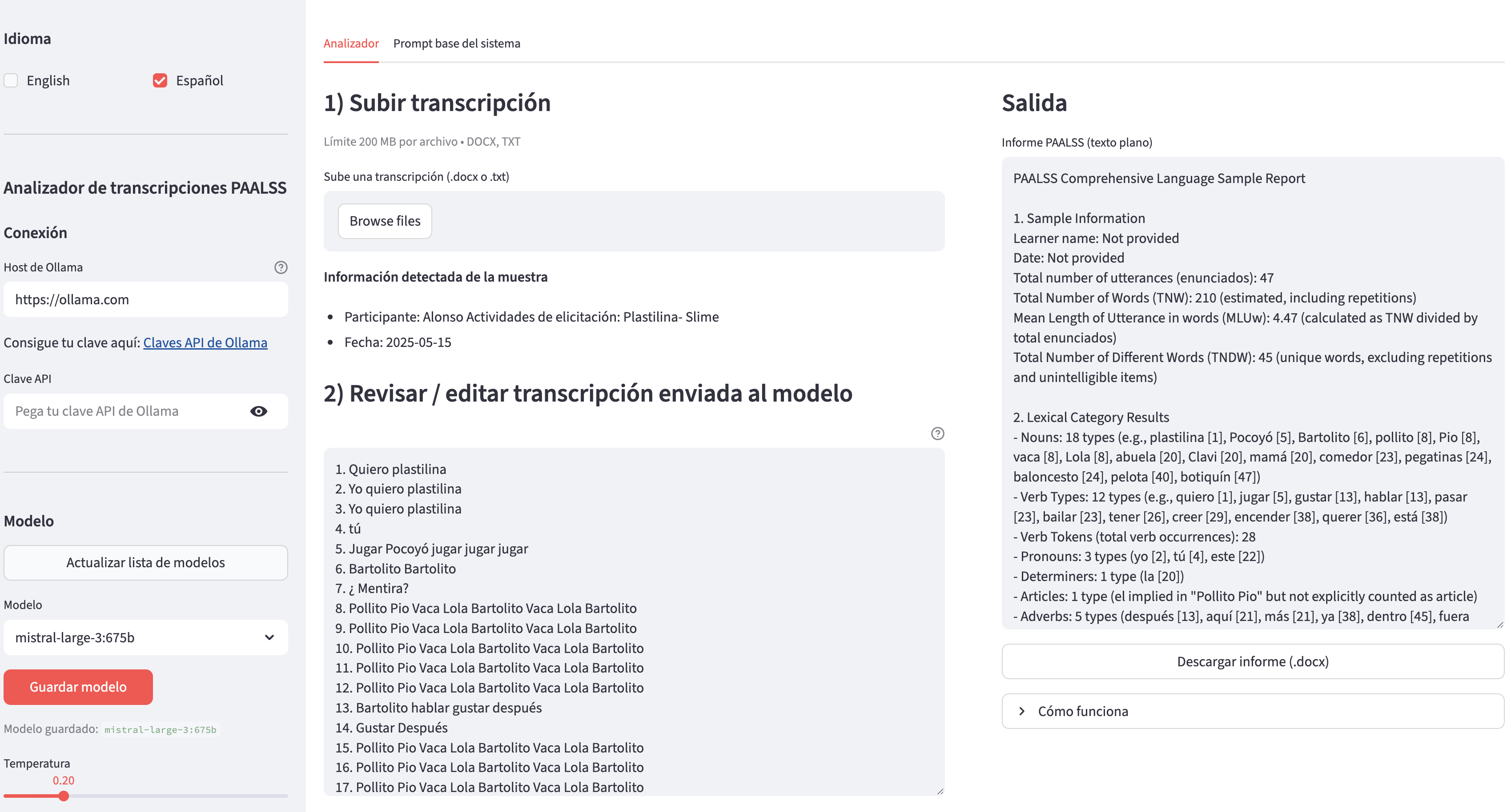 PAALSS Analyzer overview